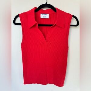 Old Navy Ribbed Knit Sleeveless Collared Top – Size M